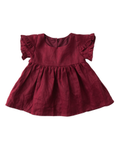 Load image into Gallery viewer, Ella Linen Dress- Cherry Red
