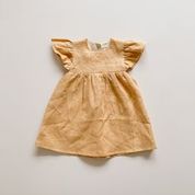 Linen Babydoll Dress <br> Golden