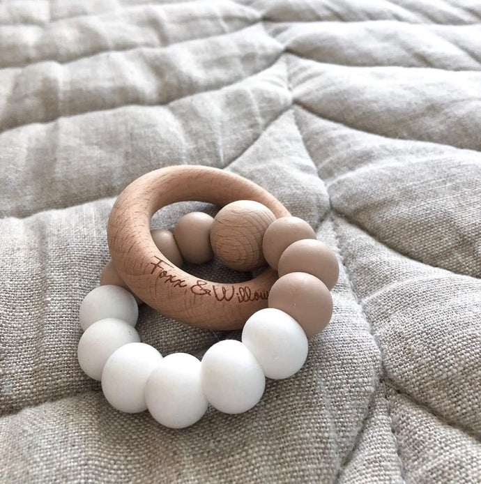 Infinity Teether <br> Nude & White