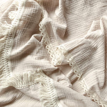 Load image into Gallery viewer, Luxury Swaddle Blanket &lt;br&gt; Oatmeal with Lace
